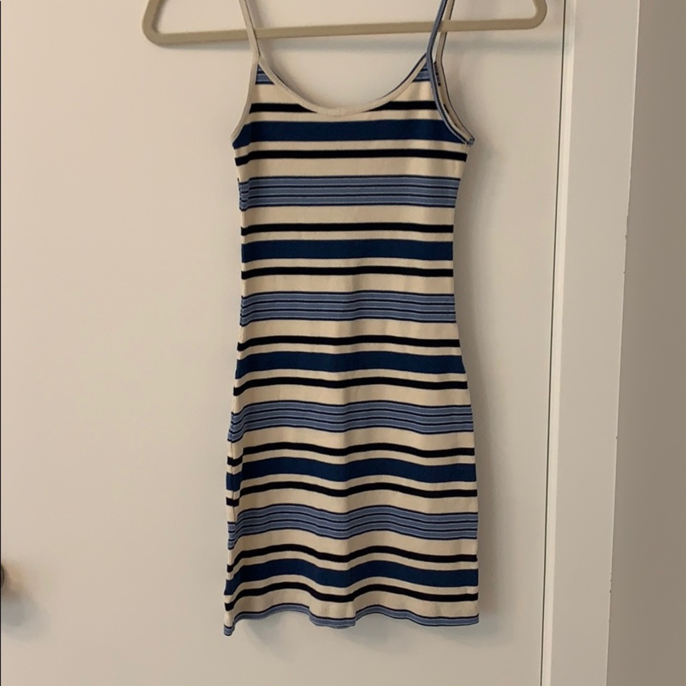blue striped dress